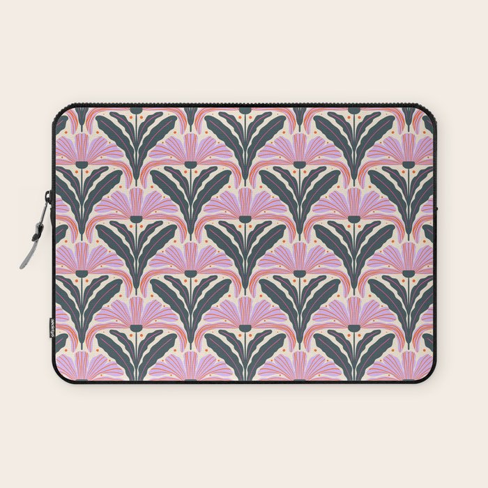Modern flowers - violet and green Laptop Sleeve Gallery Image 1
