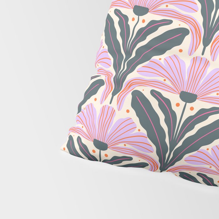 Modern flowers - violet and green Pillow Sham Gallery Image 4
