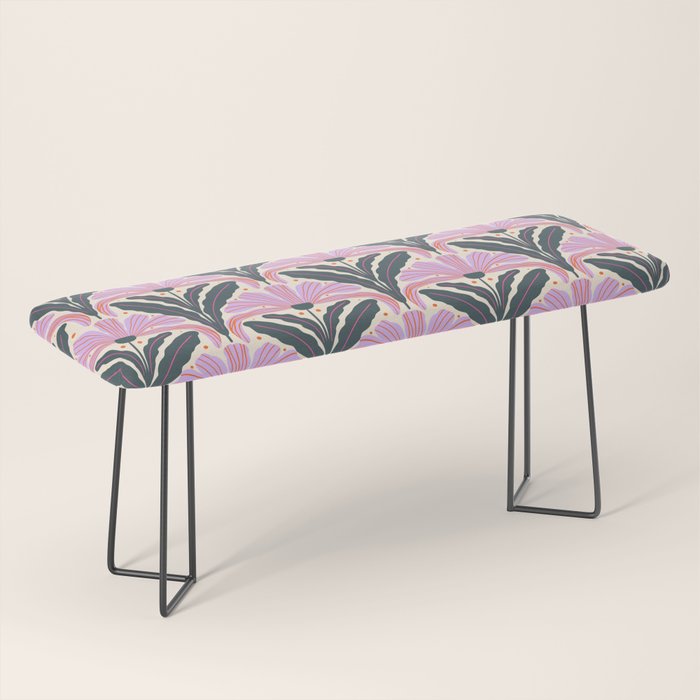 Modern flowers - violet and green Bench Gallery Image 1