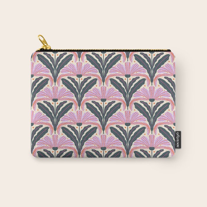 Modern flowers - violet and green Carry All Pouch Gallery Image 1