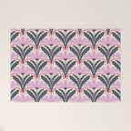 Modern flowers - violet and green Welcome Mat Gallery Image 1