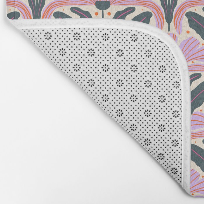 Modern flowers - violet and green Bath Mat Gallery Image 2