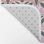 Modern flowers - violet and green Bath Mat Gallery Image 2