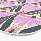 Modern flowers - violet and green Bath Mat Gallery Image 3
