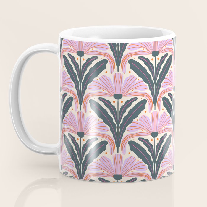 Modern flowers - violet and green Coffee Mug Gallery Image 3