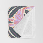 Modern flowers - violet and green Throw Blanket Gallery Image 3