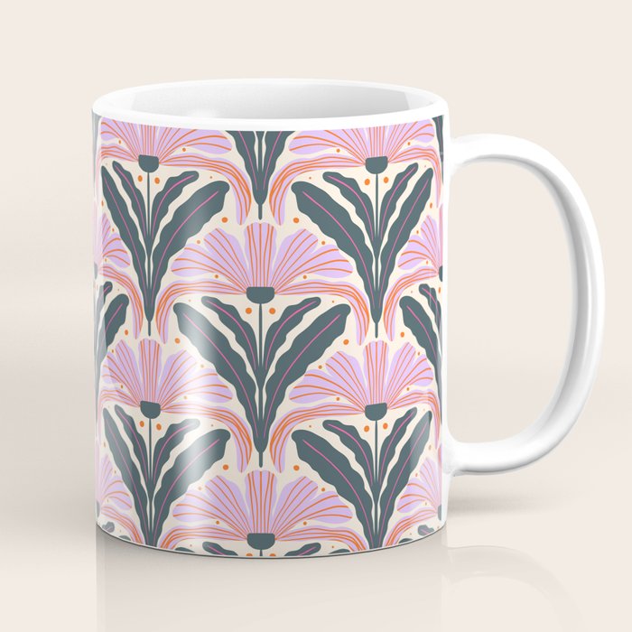 Modern flowers - violet and green Coffee Mug Gallery Image 1