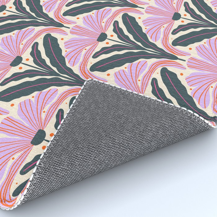 Modern flowers - violet and green Rug Gallery Image 4