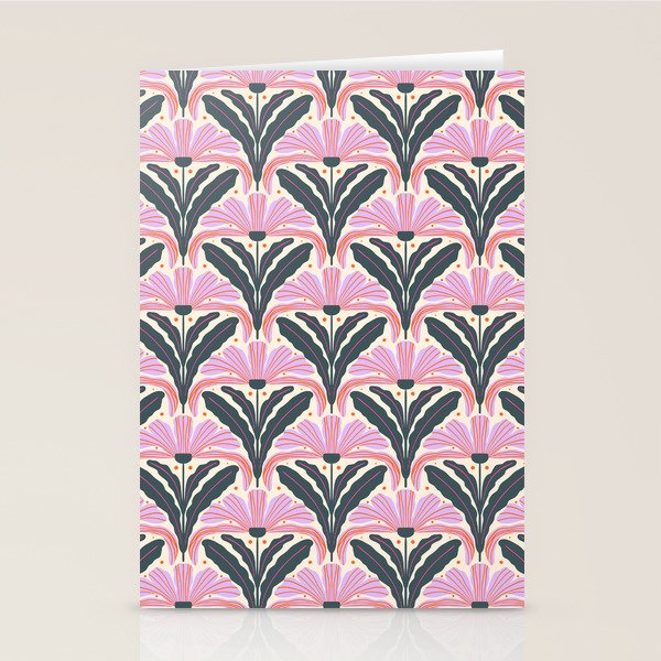 Modern flowers - violet and green Stationery Card Gallery Image 1