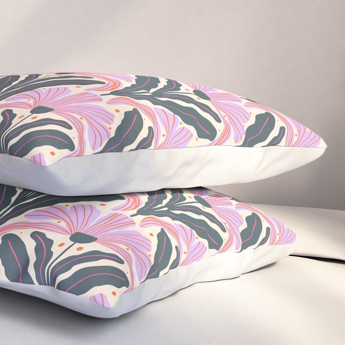Modern flowers - violet and green Pillow Sham Gallery Image 3