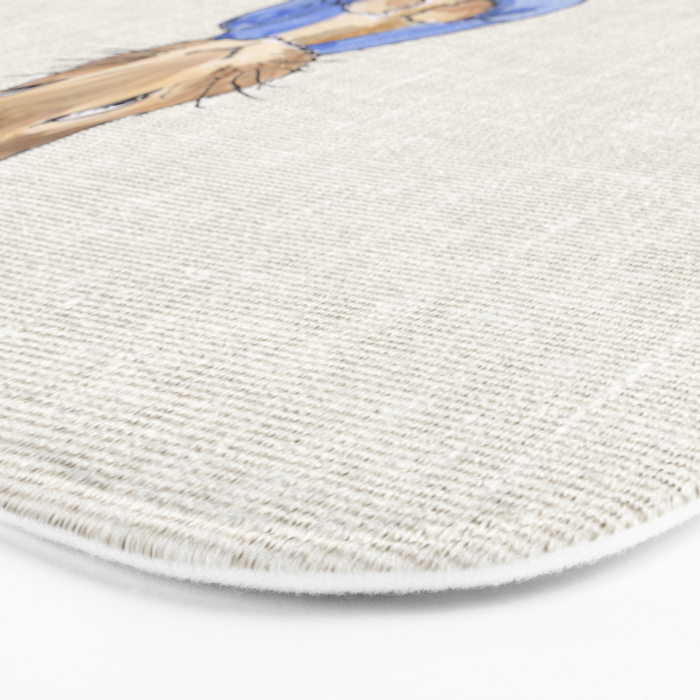 Peter the rabbit beige linen textured background Bath Mat Gallery Image 3