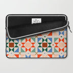 Modern Quilt Block Geometric Pattern Folk Art Patchwork Design in Bold Colors Laptop Sleeve Gallery Image 2
