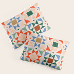 Modern Quilt Block Geometric Pattern Folk Art Patchwork Design in Bold Colors Pillow Sham Gallery Image 3