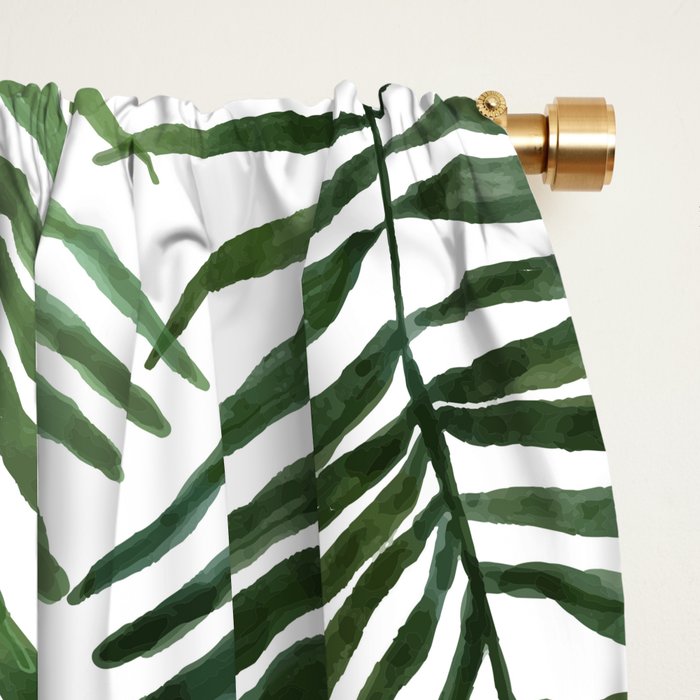 Watercolor simple leaves Window Curtain Gallery Image 2