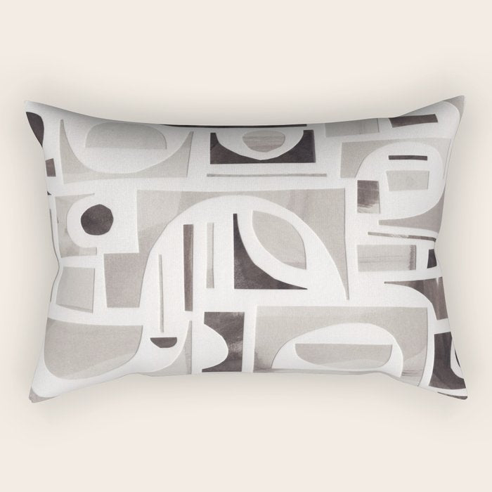 Monochrome Collage Rectangular Pillow Gallery Image 1