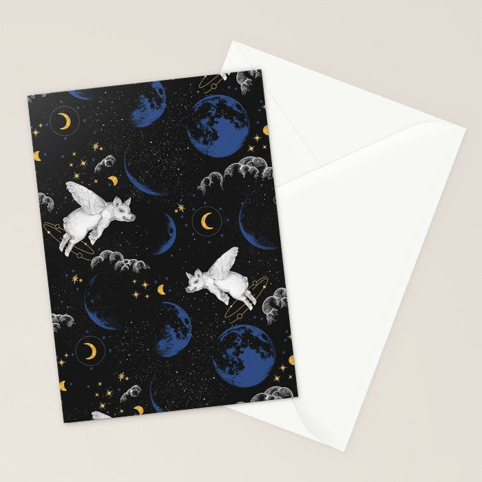 Celestial Pigs of the Night Sky A Stationery Card Gallery Image 2