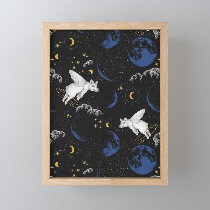 Celestial Pigs of the Night Sky A Mini Art Print Gallery Image 1