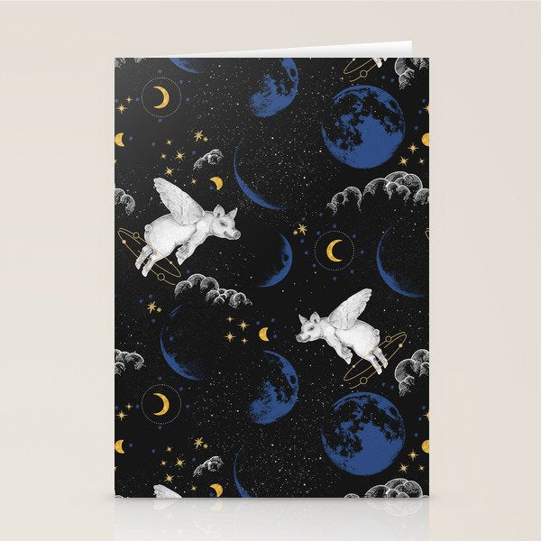 Celestial Pigs of the Night Sky A Stationery Card Gallery Image 2