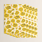 Yellow Dripping Smiley Faces Wrapping Paper Gallery Image 3