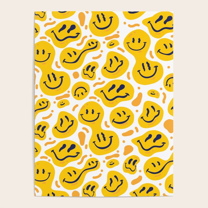 Yellow Dripping Smiley Faces Poster Gallery Image 4