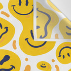 Yellow Dripping Smiley Faces Wall Tapestry Gallery Image 3