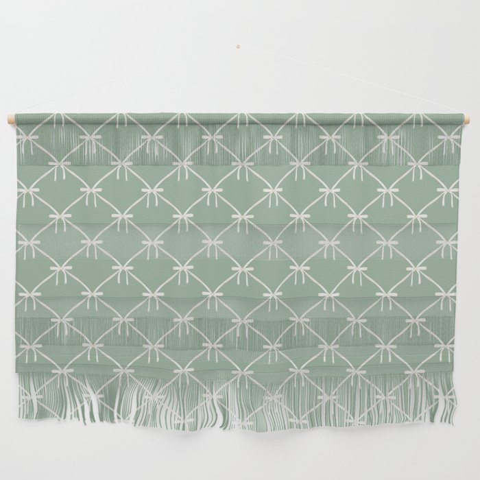 Bows & Ribbons Pattern XXVII Sage Green Wall Hanging Gallery Image 1