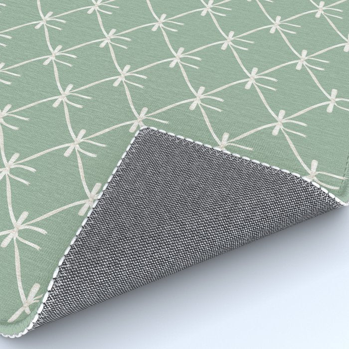 Bows & Ribbons Pattern XXVII Sage Green Rug Gallery Image 4
