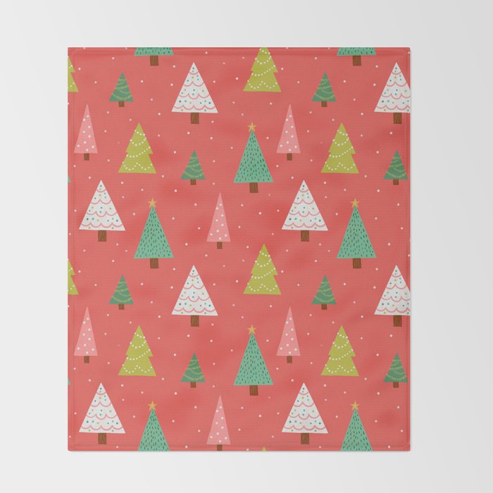 Holly Jolly Trees Throw Blanket Gallery Image 2