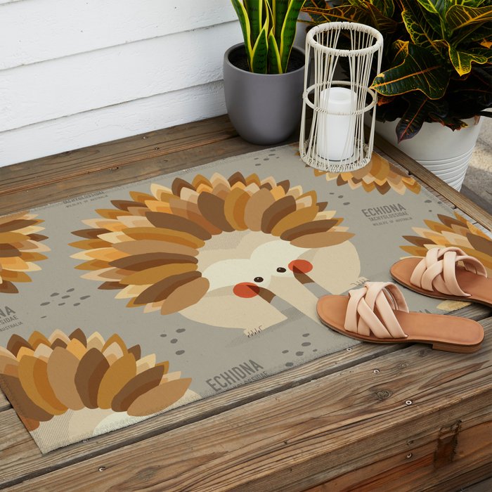 Echidna, Wildlife of Australia Outdoor Rug Gallery Image 2