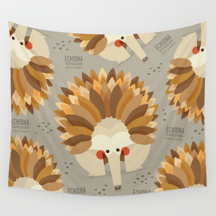 Echidna, Wildlife of Australia Wall Tapestry Gallery Image 4