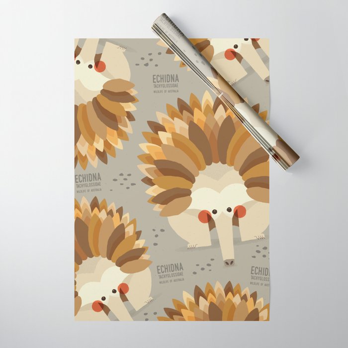 Echidna, Wildlife of Australia Wrapping Paper