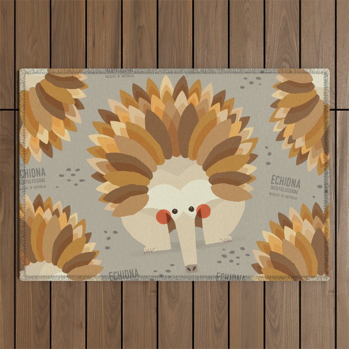 Echidna, Wildlife of Australia Outdoor Rug Gallery Image 1
