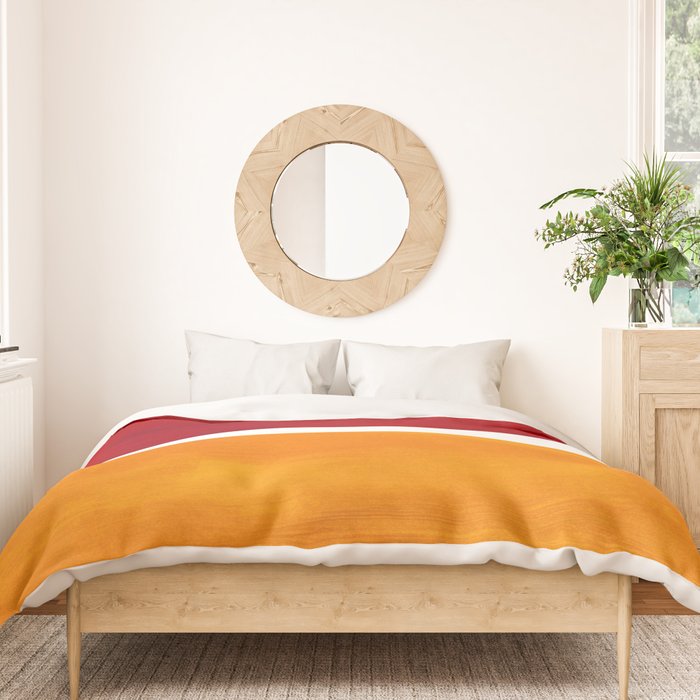 Burnt Red Yellow Ochre Mid Century Modern Abstract Minimalist Rothko Color Field Squares Duvet Cover Gallery Image 3