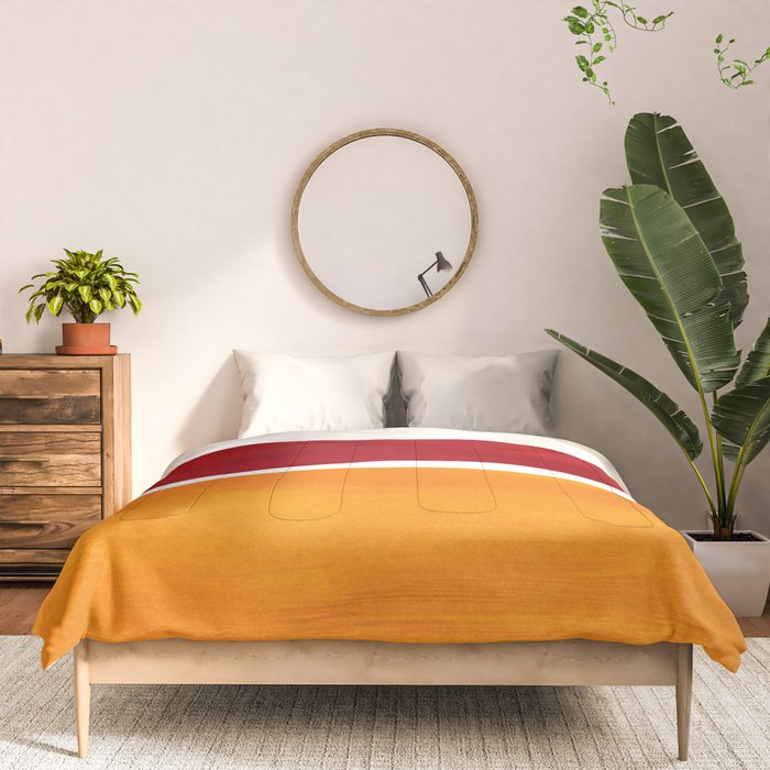 Burnt Red Yellow Ochre Mid Century Modern Abstract Minimalist Rothko Color Field Squares Comforter Gallery Image 3
