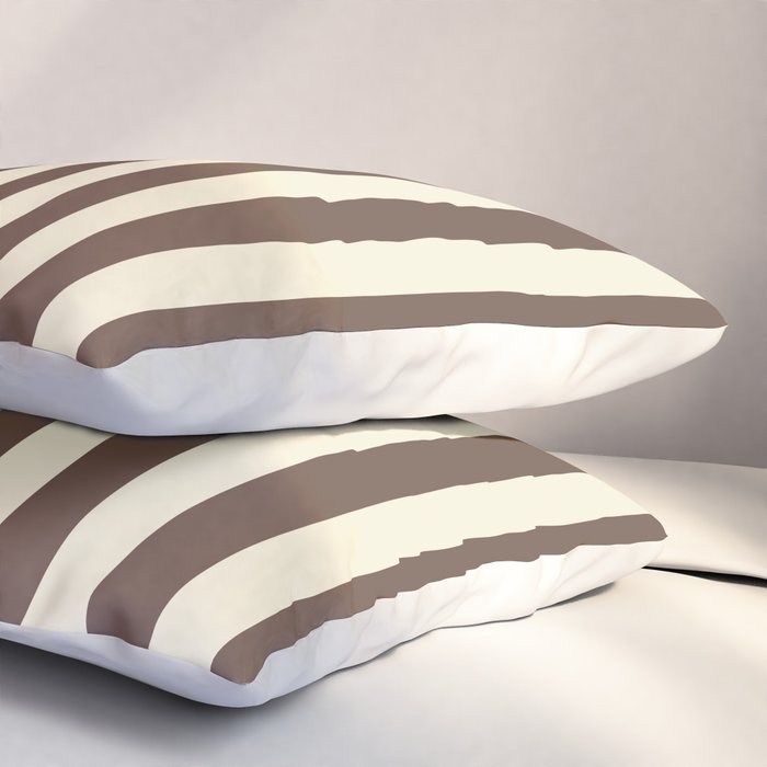 Stripes of Brown and Cream Pillow Sham Gallery Image 3