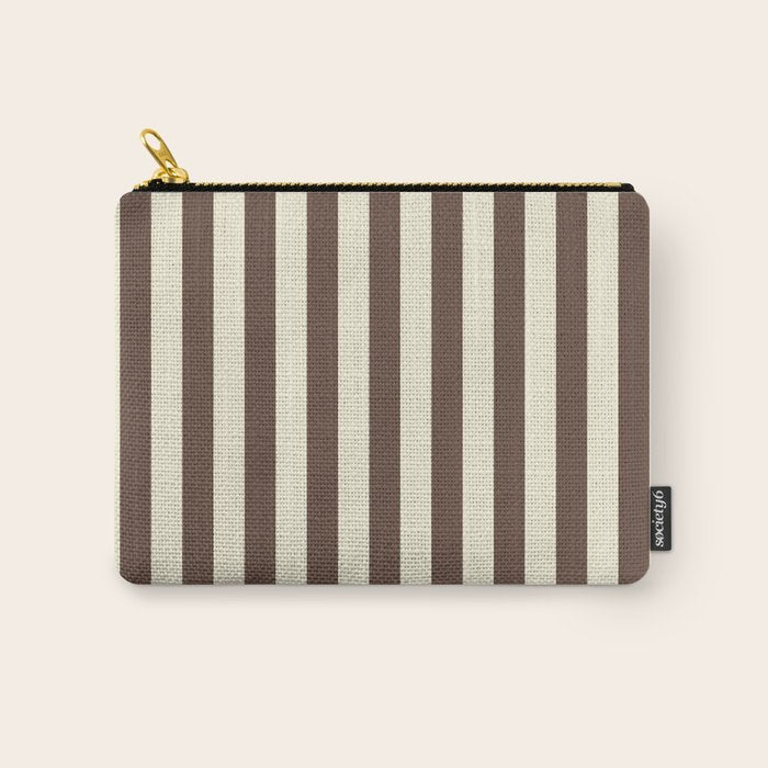 Stripes of Brown and Cream Carry All Pouch Gallery Image 1