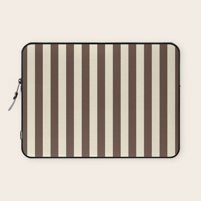 Stripes of Brown and Cream Laptop Sleeve Gallery Image 1