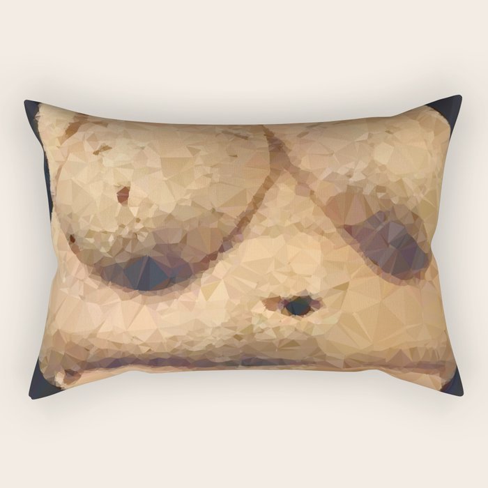 Venus of Willendorf Neolithic Fertility Goddess Low Poly Geometric Rectangular Pillow Gallery Image 1