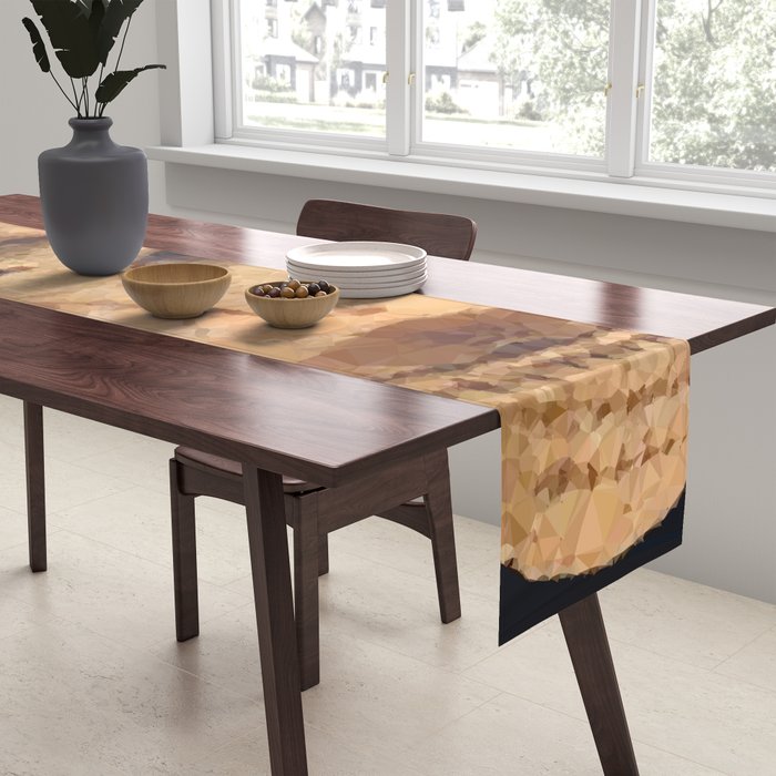 Venus of Willendorf Neolithic Fertility Goddess Low Poly Geometric Table Runner Gallery Image 2