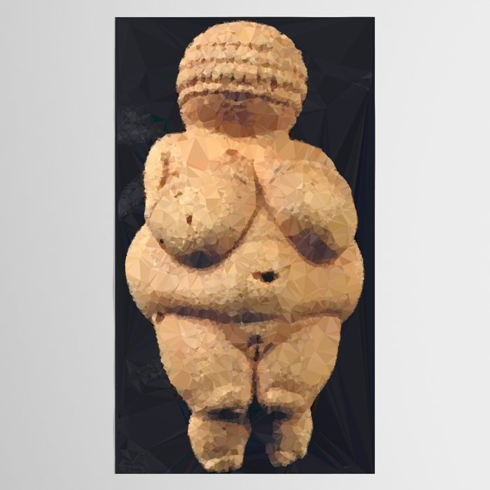 Venus of Willendorf Neolithic Fertility Goddess Low Poly Geometric Tablecloth Gallery Image 2