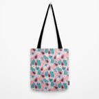 Tropical Pastel Papayas and Vibrant Palm Leaves Tote Bag Gallery Image 2