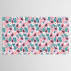 Tropical Pastel Papayas and Vibrant Palm Leaves Tablecloth Gallery Image 2