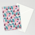 Tropical Pastel Papayas and Vibrant Palm Leaves Stationery Card Gallery Image 2