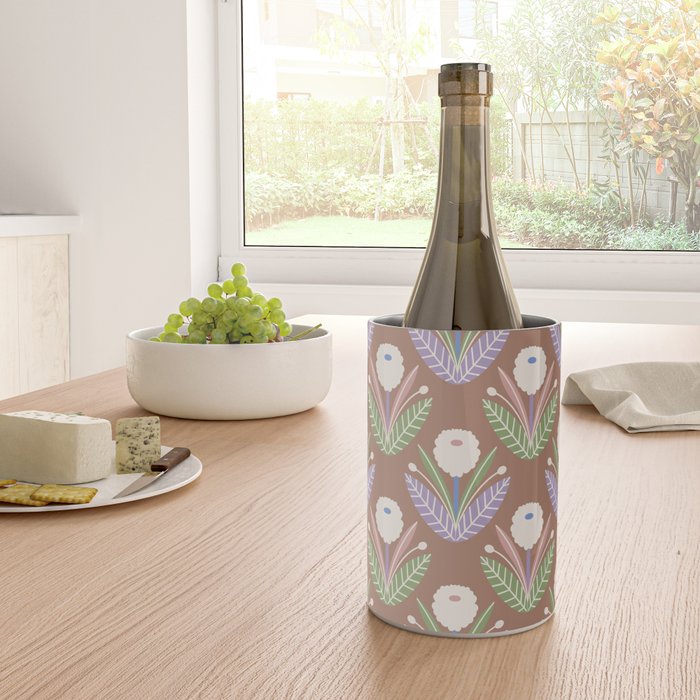 Latte Dahlias Inspired by PANTONE 17 1230 Mocha Mousse Wine Chiller Gallery Image 4