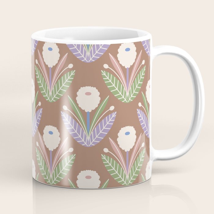 Latte Dahlias Inspired by PANTONE 17 1230 Mocha Mousse Coffee Mug Gallery Image 1