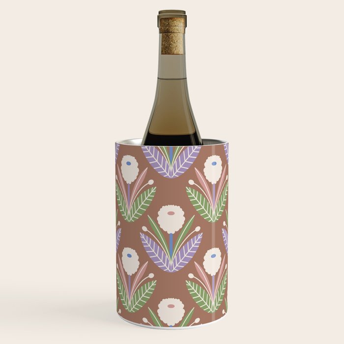 Latte Dahlias Inspired by PANTONE 17 1230 Mocha Mousse Wine Chiller Gallery Image 1