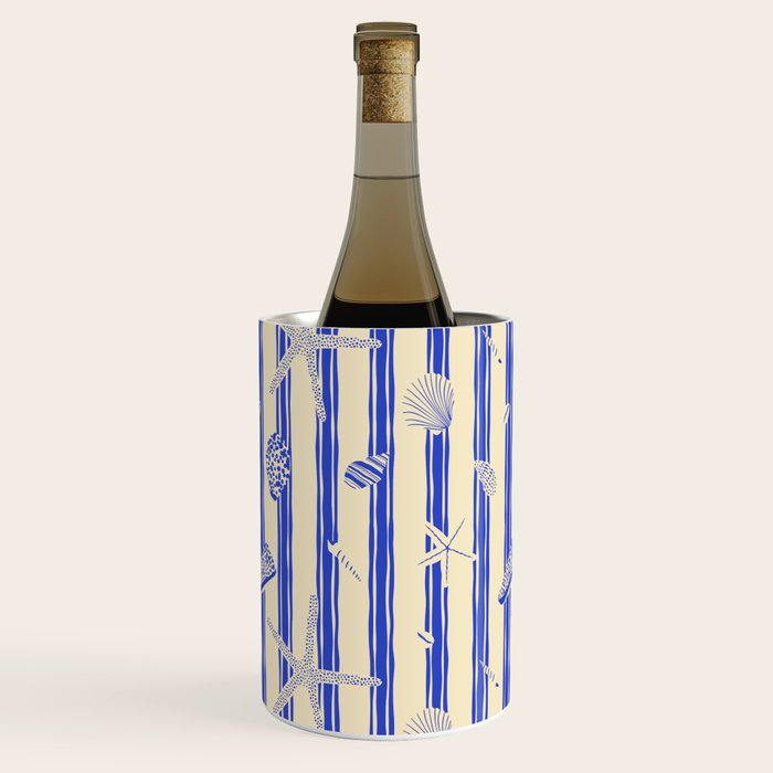 Vintage marine sea shell summer art pattern Wine Chiller Gallery Image 3