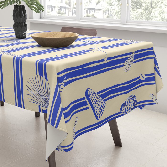 Vintage marine sea shell summer art pattern Tablecloth Gallery Image 3