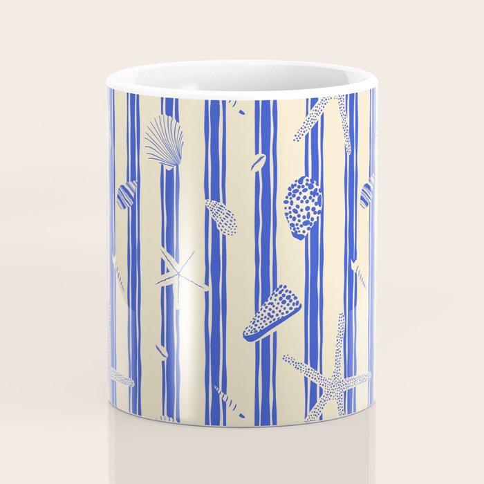 Vintage marine sea shell summer art pattern Coffee Mug Gallery Image 4