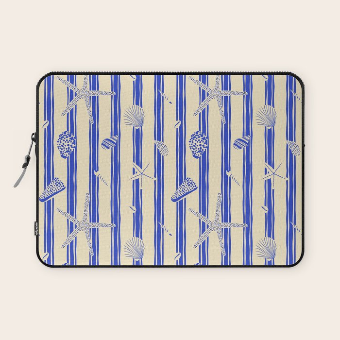 Vintage marine sea shell summer art pattern Laptop Sleeve Gallery Image 1
